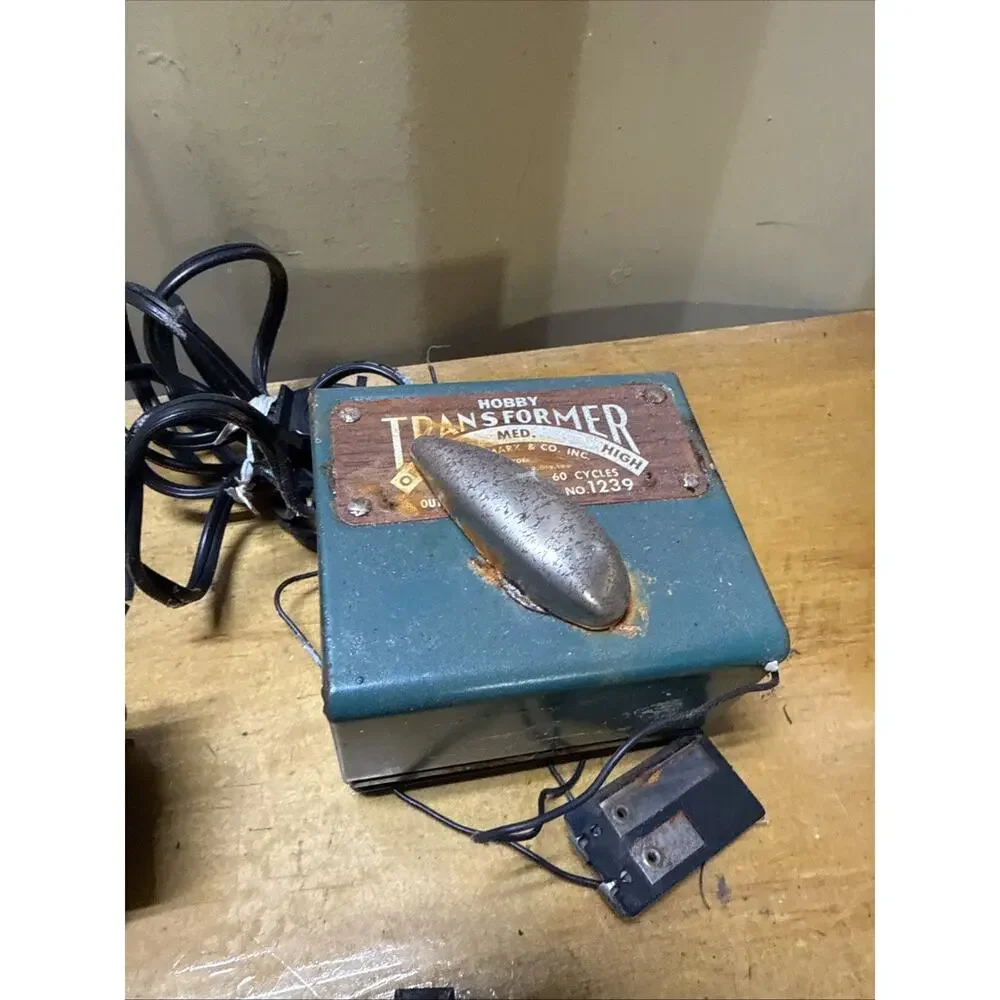 Vintage Train Set Track Engine Cars And Accessories